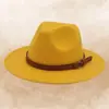Fedora de lana de moda europea y americana con logotipo personalizado, fedora de jazz de estilo retro británico, sombrero de fieltro de ala plana unisex