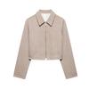 Roupas Europeias e Americanas Transfronteiriças Primavera 2025 Nova Jaqueta Curta de Sarja 2833129 Calça Reta de Sarja 2830129