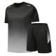 Nuevo traje de manga corta para hombre, traje antialgodón con bloques de color, pantalones cortos casuales para hombre, traje deportivo de moda juvenil con degradado