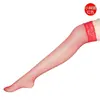 Medias Sexys, Medias Negras Caladas de Encaje, Calcetines Finos Negros y Blancos de Encaje Hasta la Rodilla, Medias de Red para Mujer