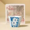 Taza de Té Azul Jazmín Tinta Borracha, una taza de cerámica especial para el anfitrión, un juego de té de alta gama y personalizado, una taza exquisita para disfrutar del té