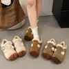 Sapatos de algodão sapatos de pele femininos salto interno que aumenta capa de salto inverno quente dois usos bege slip-on com veludo extra 2026 sapatos de algodão pessoa preguiçosa