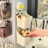 Caja de Almacenamiento para Montar en la Pared, Estante de Cocina sin Perforaciones para Jengibre, Ajo y Especias, Cesta de Almacenamiento Multifuncional Transparente