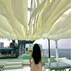 Cortinas de gaze ao ar livre para praia movidas a vento, cortinas de teto, cortinas de gaze para corredor de área cênica Noroeste, cortinas de gaze decorativas para shoppings, cortinas de gaze ondulada para proteção solar