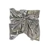 Funda de Cuero Plateada Anillo para el Pelo del Intestino Grueso Popular en Internet 2024 Nuevo Cuerda para la Cabeza de Cola de Caballo Alta Banda Elástica de Goma para el Cabello Accesorios para el Cabello