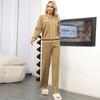 Nuevo Conjunto de Punto de Dos Piezas para Mujer, Estilo Europeo, Cuello Polo, Botones Individuales, Holgado, Casual, Pantalones de Pierna Ancha, Otoño e Invierno 2026