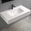 Conjunto de mueble de baño con lavabo termoformado, popular en Xiaohongshu, lavabo integrado de placa de roca minimalista italiano