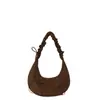Bolso de Luna Plegado Chic Retro de Moda Nuevo Bolso Dumpling de Terciopelo Mate Gran Capacidad para Viajar al Trabajo Bolso de Hombro Cruzado