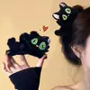 2025 Nuevo Clip para el Pelo de Felpa de Gato Heterocromático Lindo para Otoño e Invierno Clip Trasero para el Cabello de Mujer Clip de Tiburón Clip para el Cabello