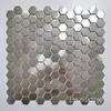 Mosaico Hexagonal de Acero Inoxidable Metalizado Espejo Dorado Cepillado Azulejo KTV Bar Pared Redonda para Fondo de TV