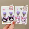 Brinco de Pressão Sanrio para Meninas Sem Furos Orelha Fofo Kuromi My Melody Almofada Macia Baby Sem Apertar Pequeno Brinco