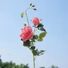 Flor Artificial Rosa Hidratante com Hastes Longas, 2 Cabeças, Rosa com Borda Enrolada, Flor Falsa para Decoração de Casa, Fotografia de Casamento, Decoração Suave, Flor de Seda