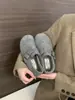 Sapatilhas Flats Redondas Estilo Coreano com Fivela Fosca para Mulheres 2026 Outono/Inverno Novas Simples Versáteis Interior de Pelúcia Preguiçosas Birkenstock