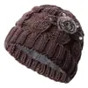 Gorros de Invierno para Personas de Mediana Edad y Mayores, Gorros de Moda para Madres, Gorros de Punto Gruesos de Terciopelo Cálidos, Gorros de Lana de Invierno para Abuelas
