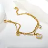 Pulsera Cilíndrica de Acero Inoxidable de Alta Gama, Versátil, de Temperamento Sencillo, Pulsera con Forma de Corazón, Pulsera Popular de Venta Caliente Transfronteriza, Venta al Por Mayor