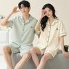 Pijamas de algodón de manga corta de verano para parejas, Año Nuevo 2024, para hombres y mujeres, ropa informal fina para el hogar.