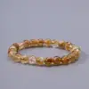 Boting Jewelry 7A Cristal Amarelo Torre Natural Pulseira Cristal Amarelo Alta Transparência Gelo Corpo Puro Pulseira de Cristal Natural Feminina Atacado