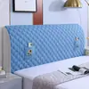 Capa Elástica Refrescante e Respirável de Cobertura Total Universal para Cabeceira de Quarto com Clipe à Prova de Poeira Acolchoada de Veludo Pele de Pêssego