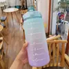 Vaso de Agua de Plástico de Gran Capacidad, de Aspecto Moderno para Verano, Vaso Espacial Simple y Portátil, Vaso con Tapa Pop-Up y Popote para Deportes al Aire Libre y Fitness
