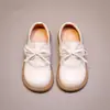 Zapatos de Cuero para Niñas 2026 Primavera y Otoño Estilo Nuevo Lazo Suela Suave Zapatos Casuales Versátiles y Elegantes Estilo Academia Británica Planos