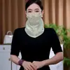 Estoque pronto do fabricante: Véu Magnético Pérola Luminosa, Lenço Respirável para Protetor Solar de Verão, Lenço de Seda, Máscara de Proteção Solar, Proteção UV