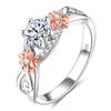 Comercio electrónico exclusivo transfronterizo moda popular Europa y Estados Unidos anillo de seis garras dorado doble color nuevo anillo salida de fábrica