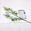 Orquídea de 2 hastes, pequena flor artificial floral para decoração de sala de estar e mesa de jantar, ornamento floral, adereço de foto, decoração de mesa