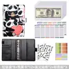 Cuaderno de hojas sueltas a6 bestseller transfronterizo con patrón de cuadros, organizador financiero de cuero, cuaderno planificador de presupuesto de efectivo creativo