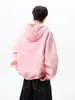 Sudadera con capucha para hombre, estilo coreano, corte holgado, diseño rosa extragrande con remaches, cárdigan con capucha