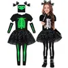 Halloween Menininha Fantasma Osso Esqueleto Saia Festa de Máscaras Cosplay Fantasias para Apresentação de Palco