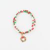 Pulseira Criativa de Férias de Natal Mais Vendida Transfronteiriça com Pingente de Sino do Papai Noel Pulseira de Duas Camadas com Contas de Arroz