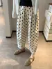 Pantalones Polo Dot Pantalones Harlan para Mujer 2025 Nuevo Verano Delgados Pantalones Recortados Pantalones Holgados de Pierna Ancha Estilo Casual Lazy