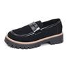 Nuevos Zapatos de Mujer de Talla Grande de Comercio Exterior, Suela Gruesa, Adelgazantes, Versátiles de Caña Baja, Zapatos de Mujer de Bloques de Color con Tacón Bajo Slip-On