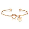Pulsera Nudo Romántico Europeo y Americano Transfronterizo Nudo de Amor para Dama de Honor Personalizada con 26 Letras Moda Elegante Joyería para Parejas para Mujeres