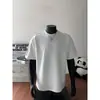 Camiseta de Hombre con Parches Rayados, Corte Regular en el Hombro Abierto, Moda de Verano High Street Europea y Americana, Camiseta de Cuello Pequeño de Manga Corta