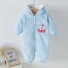 Roupas com capuz direto da fábrica, roupas de escalada para bebês, desenho animado, roupas de uma peça para bebês, roupa de outono e inverno, espessadas