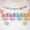 Balões pequenos de laço flutuante macaron para decorações de aniversário ao ar livre para crianças, montagem de cena e adereços para fotos