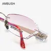 Gafas de Prescripción sin Marco Ambush para Mujer Se Pueden Personalizar con Lentes Graduados, Titanio Puro Ultraligero, Nuevo Modelo de Moda 2024, Bloqueo de Luz Azul