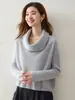¡Tan cómodo como una nube! Suéter de cachemira para mujer, jersey de punto con hombros caídos estilo francés, top chic y elegante sin esfuerzo