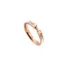 Anillo de Acero de Titanio Blanco Simple H para Dedo Índice Corea del Sur Estilo Frío para Mujer Anillo de Oro Rosa Celebridad de Internet Moda Joyería Caliente