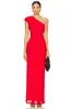 Ombro a Ombro Assimétrico Elegante Temperamento Bodycon Cintura Marcada Aderente ao Corpo Estilo Socialite Europeu e Americano Elegante Sexy de Longo para Noite