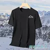 Camiseta Masculina Esportiva de Seda de Gelo Transfronteiriça Verão Respirável Manga Curta para Corrida Moda Solta Camiseta Americana Atacado Logo Estampado