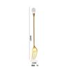 Cuchara de acero inoxidable, cuchara de café de diamante de cristal, cuchara para mezclar de mango largo, tenedor para fruta, cuchara de postre, tenedor para cóctel, cuchara para hielo