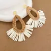 Brincos de Palha Estilo Férias de Verão na Beira-Mar com Design Único, Moda de Nicho, Brincos Estilosos e Distintos, Acessórios de Orelha Únicos Atacado