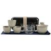 Juego de Té de Viaje Ceniza de Planta Un Tazón con Tapa Tres Tazas Fabricante de Té para Exterior Juego de Kung Fu de Cerámica para el Hogar Tazón de Té Taza de Té