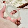 Pulseira de Barra Redonda de Jade Afegão Natural Verde e Jade Branco Pulseira de Jade Hetian Verde e Branco Fornecimento ao Vivo Atacado