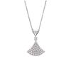S925 prata esterlina cheia de diamante saia fã colar fivela original luz de luxo pequena saia das mulheres celebridade on-line elegante all-match colar