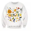 Suéter Divertido de Halloween con Elementos de Dibujos Animados para Hombres y Mujeres Transfronterizo, Suéter Festivo, Tops con Estampado 3D de Terror para Niños