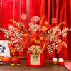 2026 Colección Nuevo Cubo de la Fortuna Adornos Florales de Nochevieja Fruta Roja de la Prosperidad Productos Terminados Decoraciones de Inauguración del Festival de Primavera