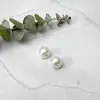 Contas Redondas Pérola Falsa de Concha Botão de Diamante Camisa de Chiffon Punho de Tricô vestido Cardigã Top Fivela de Roupa